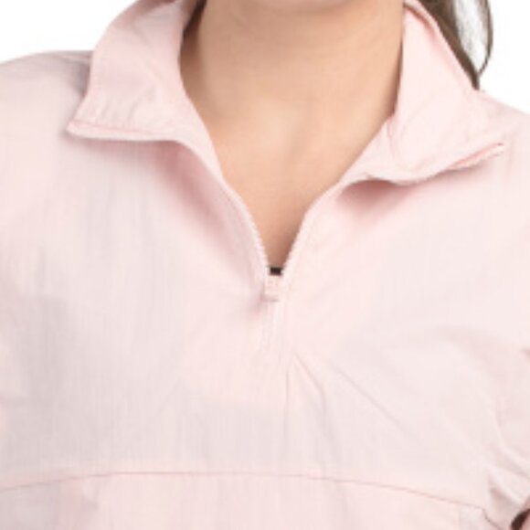 NEW 90 DEGREE BY REFLEX Woven Spring Peak Crop Half Zip With Cinch Toggle Hem - Picture 3 of 5